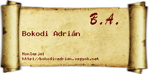 Bokodi Adrián névjegykártya